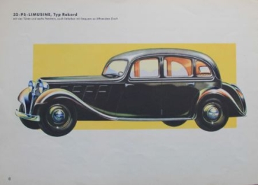 Hanomag Rekord Kurier Sedan Modelprogram 1935 Carbrochure (9696)